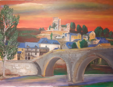 Painting titled "Belcastel Aveyron" by Gerard Royer, Original Artwork, Acrylic