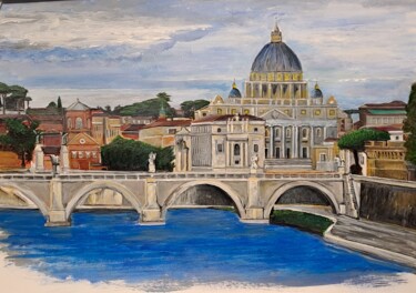 Painting titled "Voyage à Rome" by Gerard Royer, Original Artwork, Acrylic