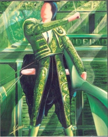 Peinture intitulée "Fin de suerte" par Gérard Simonin, Œuvre d'art originale