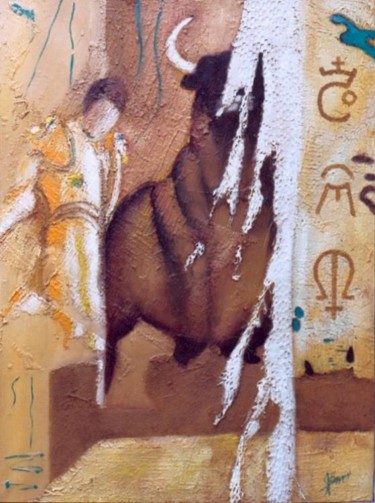 Painting titled "Pecho" by Gérard Simonin, Original Artwork