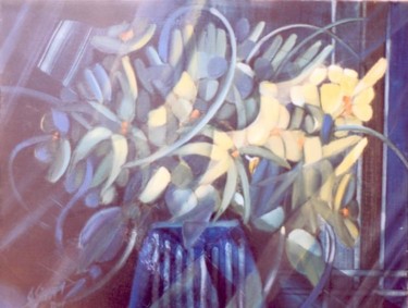 Painting titled "Bouquet bleu" by Gérard Simonin, Original Artwork