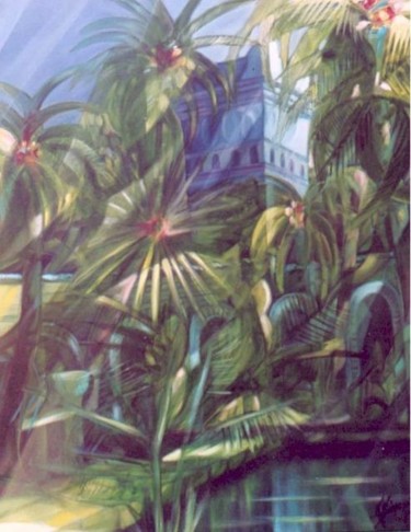 Peinture intitulée "La tour Majorelle" par Gérard Simonin, Œuvre d'art originale, Huile