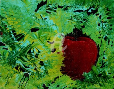 Painting titled "AppleMind" by Elen Gera, Original Artwork, Oil