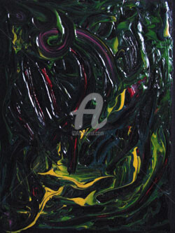 Картина под названием "Female-Snake (Poiso…" - Elen Gera, Подлинное произведение искусства, Масло