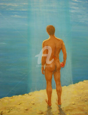 Painting titled "Adam" by Elen Gera, Original Artwork