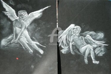 Dessin intitulée "Angels" par Elen Gera, Œuvre d'art originale