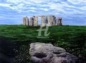 Painting titled "Stonehenge" by Elen Gera, Original Artwork