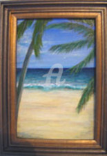 Painting titled "Beach" by Elen Gera, Original Artwork