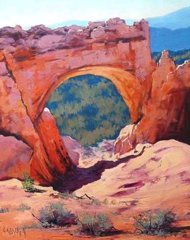 Картина под названием "Bryce Canyon Nation…" - Graham Gercken, Подлинное произведение искусства, Масло