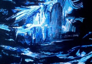 Painting titled "Bleu nuit" by Gerden, Original Artwork, Oil