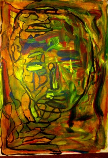 Malerei mit dem Titel "Man of colours" von Gerden, Original-Kunstwerk, Gouache