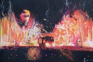 Peinture intitulée "À feux et à sang" par Gerden, Œuvre d'art originale, Huile