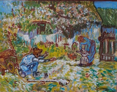 Painting titled "Apprentissage" by Gerden, Original Artwork, Oil