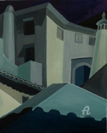 Painting titled "A night in Italy" by Gergana Balabanova, Original Artwork, Oil