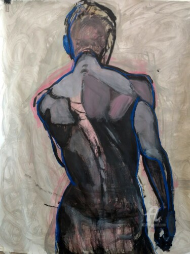 Painting titled "Back ( nude study)" by Gergana Balabanova, Original Artwork, Acrylic