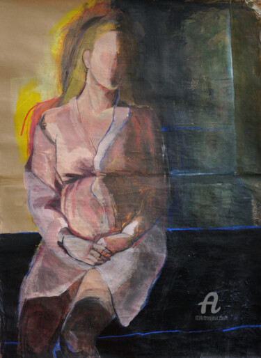 Painting titled "Mother (figure stud…" by Gergana Balabanova, Original Artwork, Acrylic