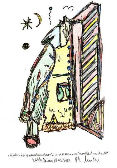 Drawing titled "Blick in den Garder…" by Gerhard Pollheide, Original Artwork, Ink