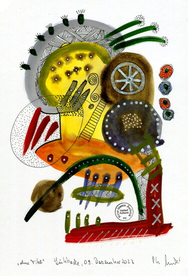Ζωγραφική με τίτλο "o. T. - Werkverzeic…" από Gerhard Pollheide, Αυθεντικά έργα τέχνης, Ακουαρέλα