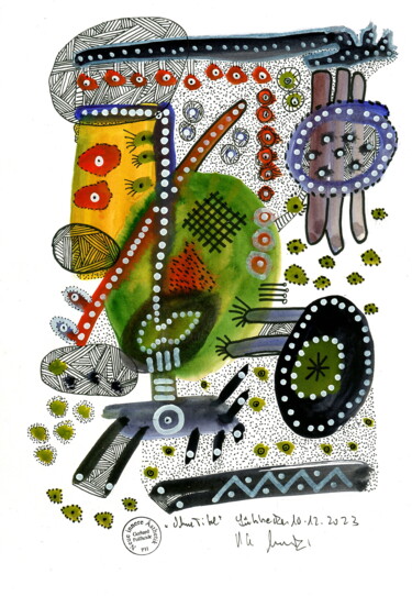 Ζωγραφική με τίτλο "o. T. - Werkverzeic…" από Gerhard Pollheide, Αυθεντικά έργα τέχνης, Ακουαρέλα