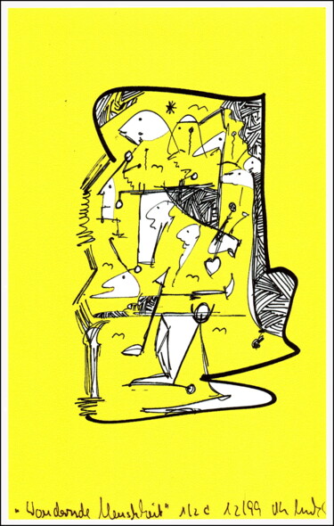 Incisioni, stampe intitolato ""Wandernde Menschhe…" da Gerhard Pollheide, Opera d'arte originale, Stampa digitale