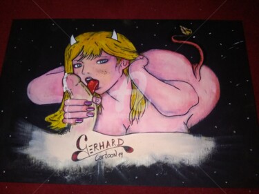 Painting titled "Leonie Darkside" by Gerhard Cartoon, Original Artwork, Acrylic