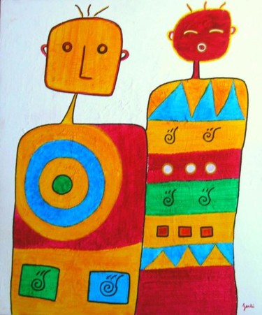 Painting titled "LE COUPLE" by Gerli, Original Artwork, Oil