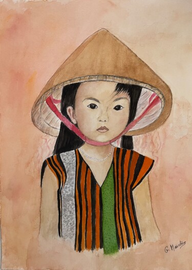 Pintura titulada "Lan-Ahn la petite v…" por Germaine Mauclere, Obra de arte original, Acuarela