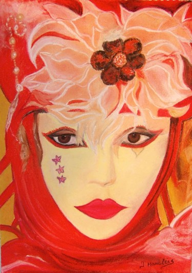 Painting titled "Carnaval-de-venise-…" by Germaine Mauclere, Original Artwork, Oil