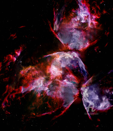 Цифровое искусство под названием "Crab Nebula Fusion" - Germaneart, Подлинное произведение искусства, Коллажи