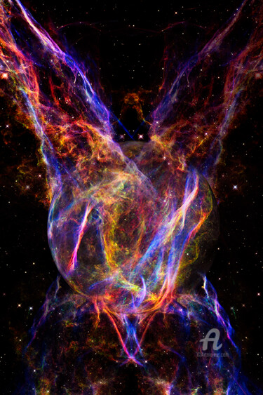 Fotografie getiteld "Veil Nebula fusion" door Germaneart, Origineel Kunstwerk, Gemanipuleerde fotografie