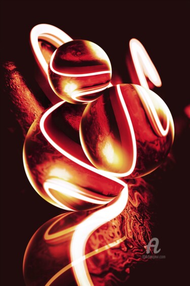 Arte digitale intitolato "Glow Fusion" da Germaneart, Opera d'arte originale, Lavoro digitale 2D
