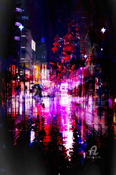 Artes digitais intitulada "Purple Nights" por Germaneart, Obras de arte originais, Trabalho Digital 2D