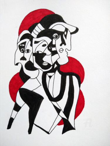 Drawing titled "Bal Masque" by Germaneart, Original Artwork, Marker