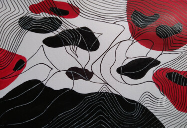 Σχέδιο με τίτλο "Splash of Reds" από Germaneart, Αυθεντικά έργα τέχνης, Μελάνι