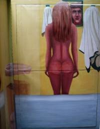 Painting titled "eva de espaldas" by Germanrrubio, Original Artwork