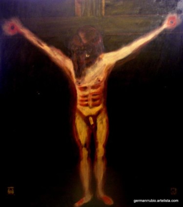 Peinture intitulée "el crucificado" par Germanrrubio, Œuvre d'art originale, Huile