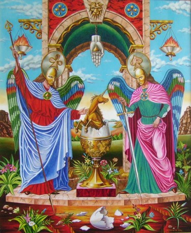 Картина под названием "Рождение Единорога…" - Germinusis, Подлинное произведение искусства