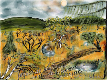 Painting titled "Les hautes Fagnes d…" by Gernot Nakaten, Original Artwork, Airbrush