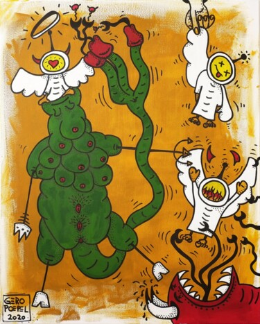 Malerei mit dem Titel "Untitled (Birth & D…" von Gero Pöpel, Original-Kunstwerk, Acryl