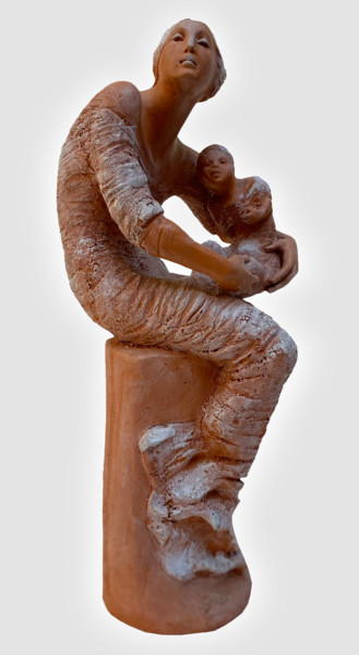 Sculpture titled "Ciclo della vita" by Mirella Gerosa, Original Artwork, Terra cotta
