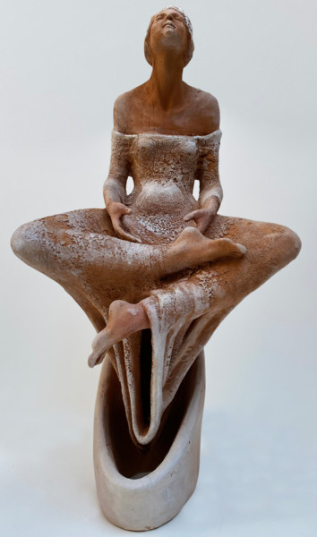 「Meditazione」というタイトルの彫刻 Mirella Gerosaによって, オリジナルのアートワーク, テラコッタ