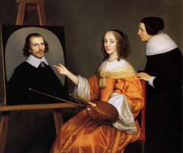 Painting titled "Margareta Maria de…" by Gerrit Van Honthorst, Original Artwork, Oil