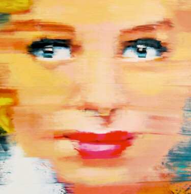 Картина под названием "Girl With The Far A…" - Gerry Chapleski, Подлинное произведение искусства, Масло Установлен на Деревя…