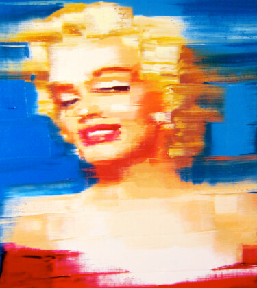 Pintura intitulada "Blondie #4" por Gerry Chapleski, Obras de arte originais, Óleo Montado em Armação em madeira