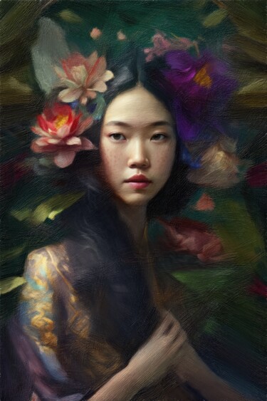 Digital Arts titled "Chang'e , Chinese g…" by Gerry Martinez, Original Artwork, AI generated image