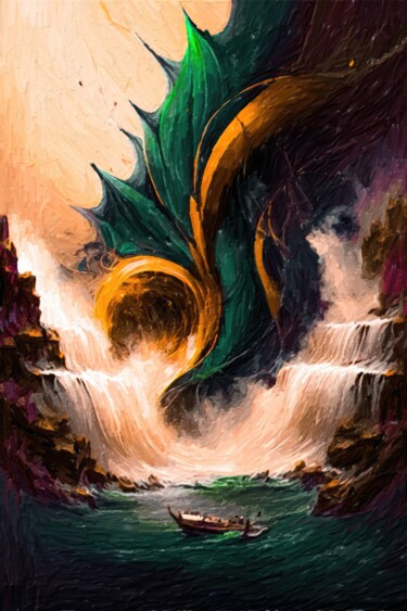 Digitale Kunst mit dem Titel "Niagara Monster : A…" von Gerry Martinez, Original-Kunstwerk, Digitale Malerei