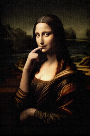 Artes digitais intitulada "Modern Mona Lisa :…" por Gerry Martinez, Obras de arte originais, Pintura digital