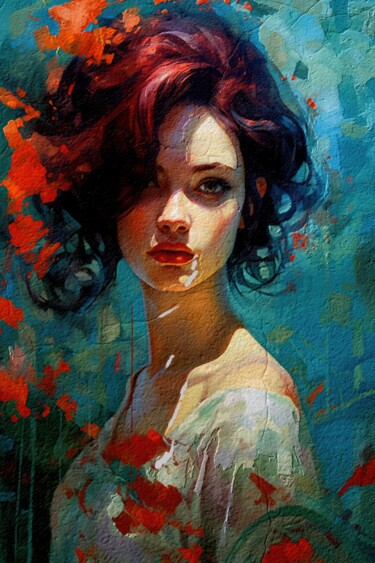 Digital Arts titled "Runaway Girl : Abst…" by Gerry Martinez, Original Artwork, Digital Painting