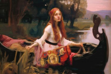 数字艺术 标题为“The Lady of Shalott…” 由Gerry Martinez, 原创艺术品, 数字油画