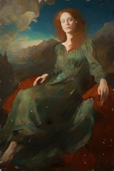 Digital Arts titled "Portrait of Edith t…" by Gerry Martinez, Original Artwork, Digital Painting